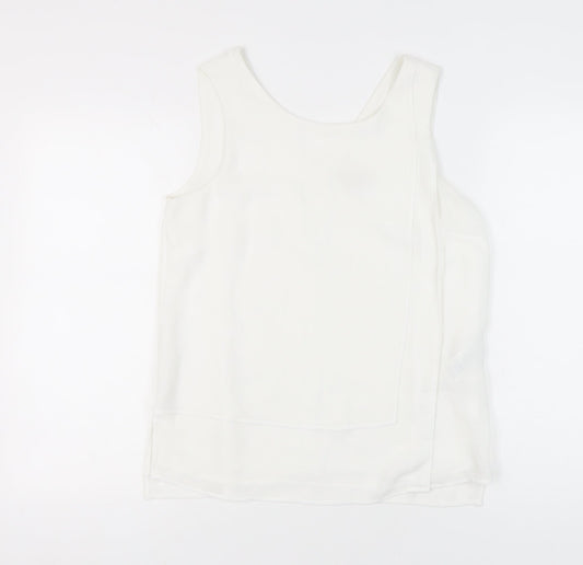 Phase Eight Women’s White Sleeveless Tank Top Size 10 Chiffon Polyester