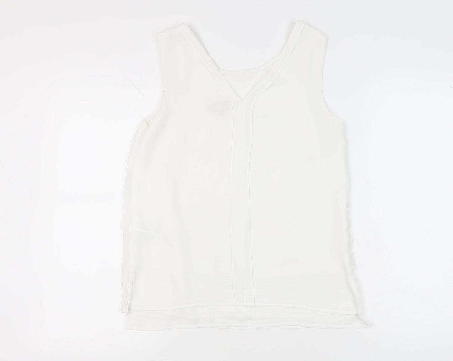 Phase Eight Women’s White Sleeveless Tank Top Size 10 Chiffon Polyester