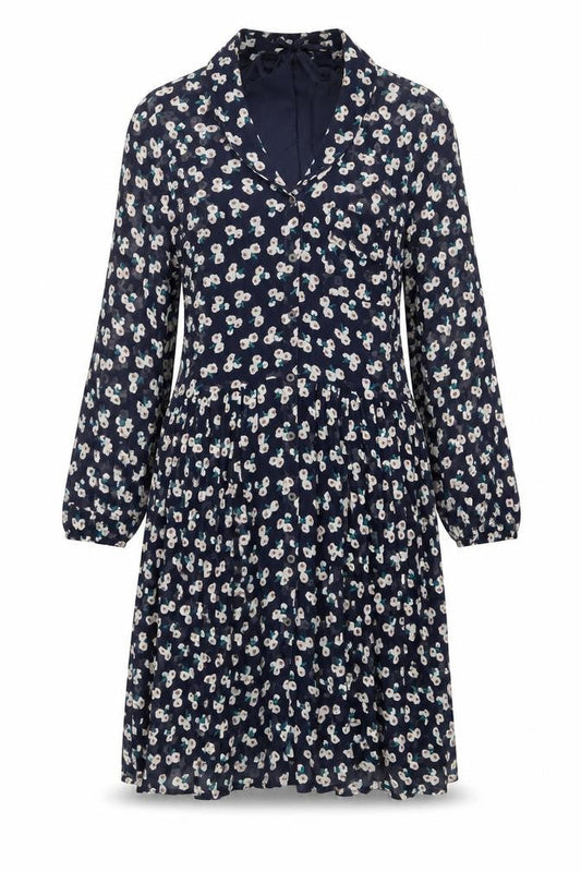 Marks & Spencer Women Blue Floral A-Line Dress Size 12