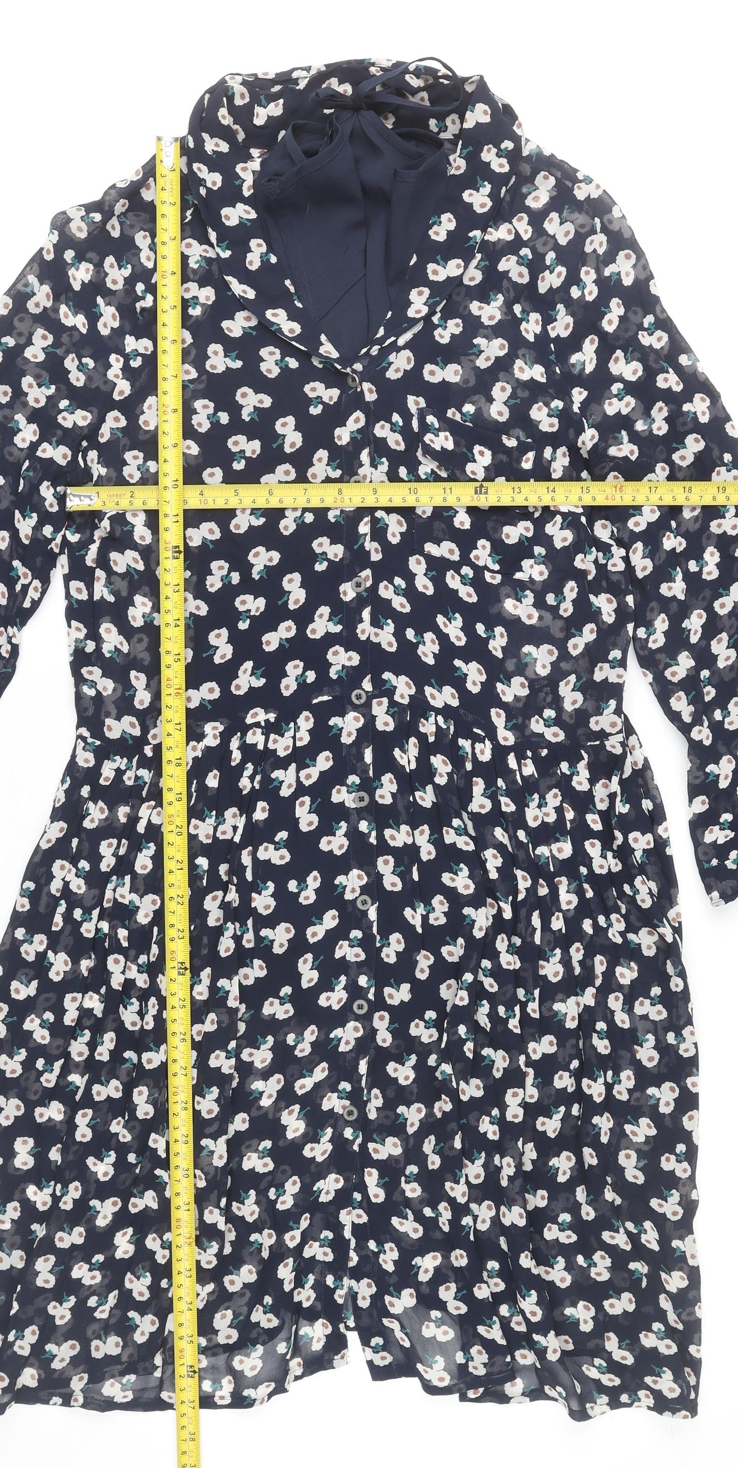 Marks and Spencer Women Blue Floral A-Line Dress Size 12