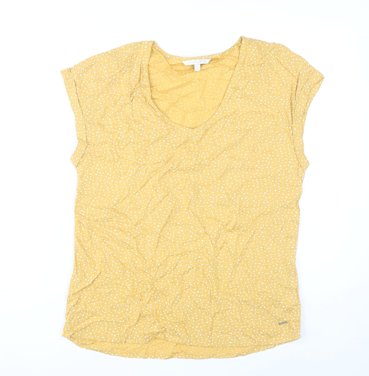 Tom Tailor Women’s Yellow Polka Dot Viscose T-Shirt S
