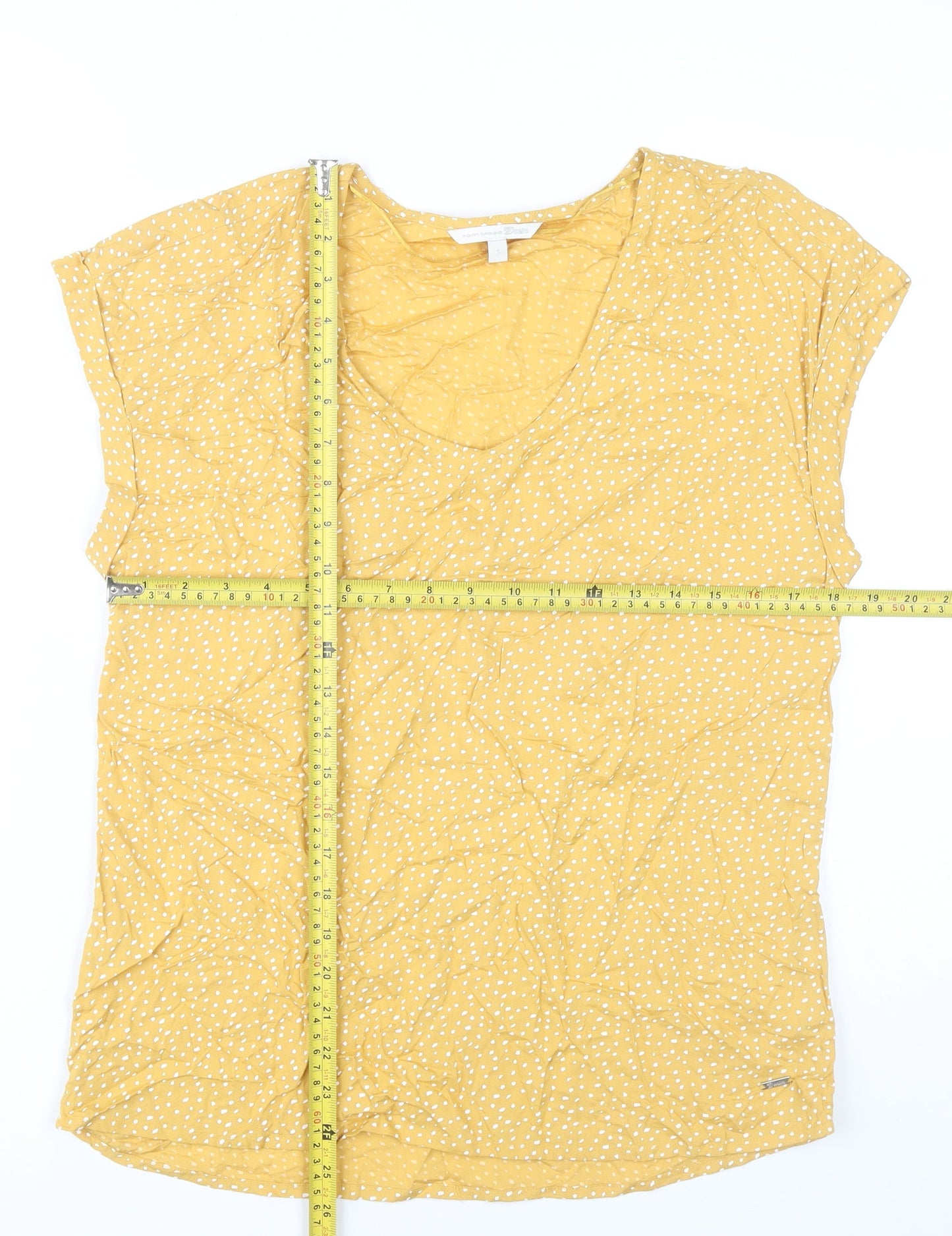 Tom Tailor Women’s Yellow Polka Dot Viscose T-Shirt S