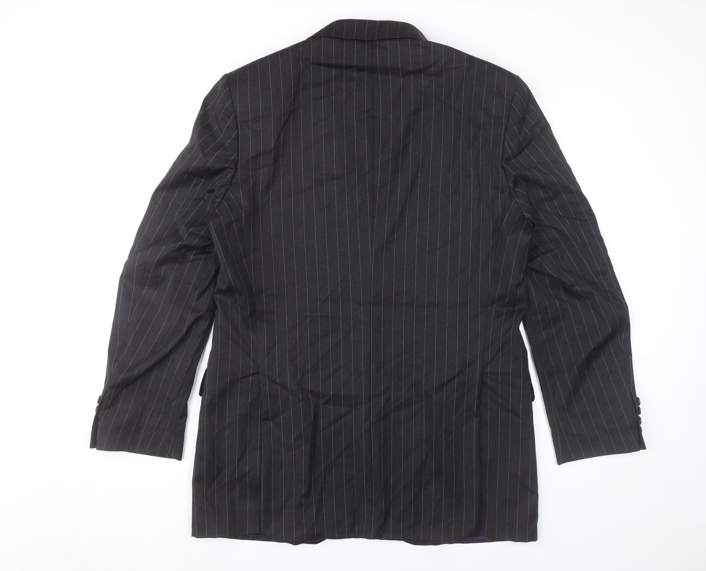Marks and Spencer Men’s Black Pinstripe Wool Blazer Jacket 40L