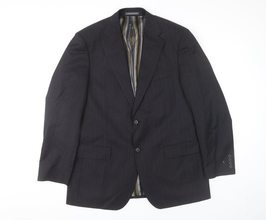 Greenwoods Elite Men’s Black Pinstripe 42R Blazer Jacket