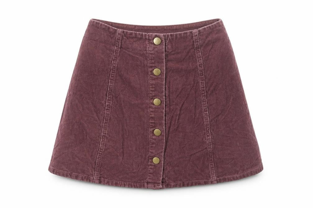 Hearts & Bows Women’s Brown Corduroy A-Line Skirt UK 10
