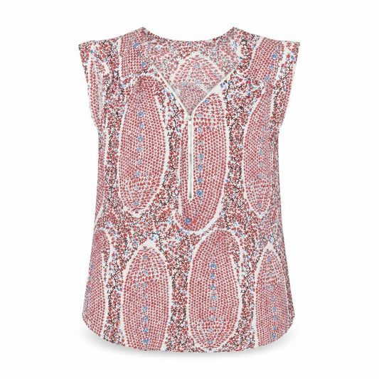 Izabel London Womens Multicoloured Floral Zip V-Neck Blouse Size 10