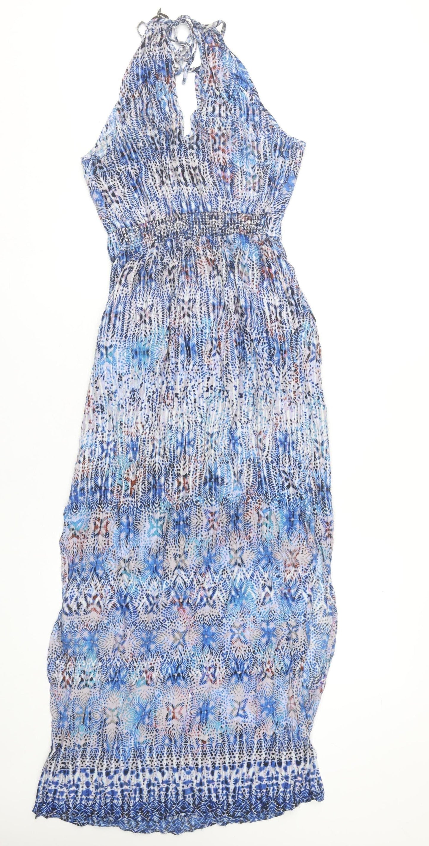 Warehouse Women’s Multicoloured Size 8 Maxi Halter Summer Dress