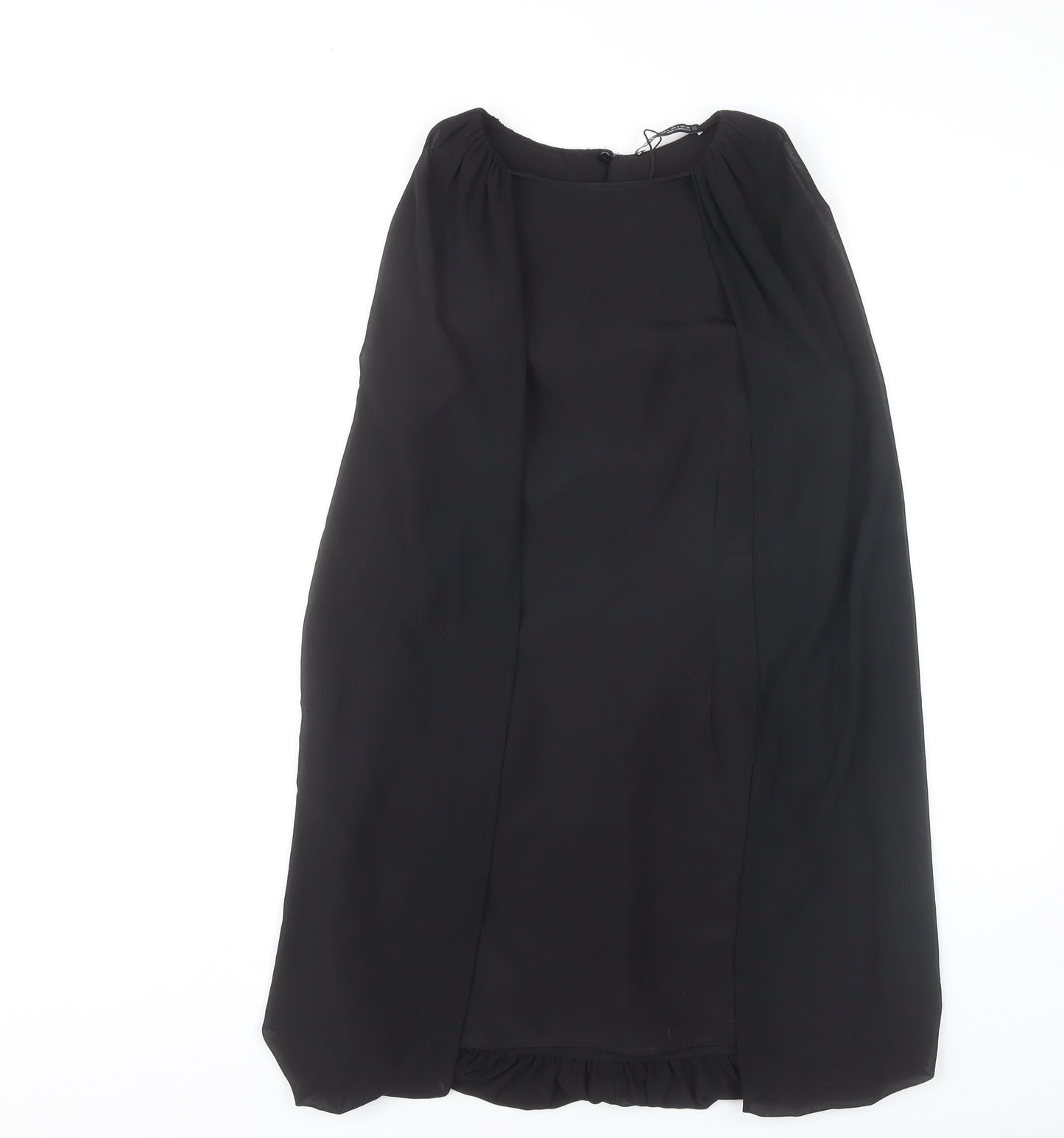 Zara Women Black Shift Dress Size 8 Short Sleeve Classic Style