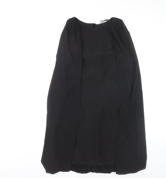 Zara Women Black Shift Dress Size 8 Short Sleeve Classic Style