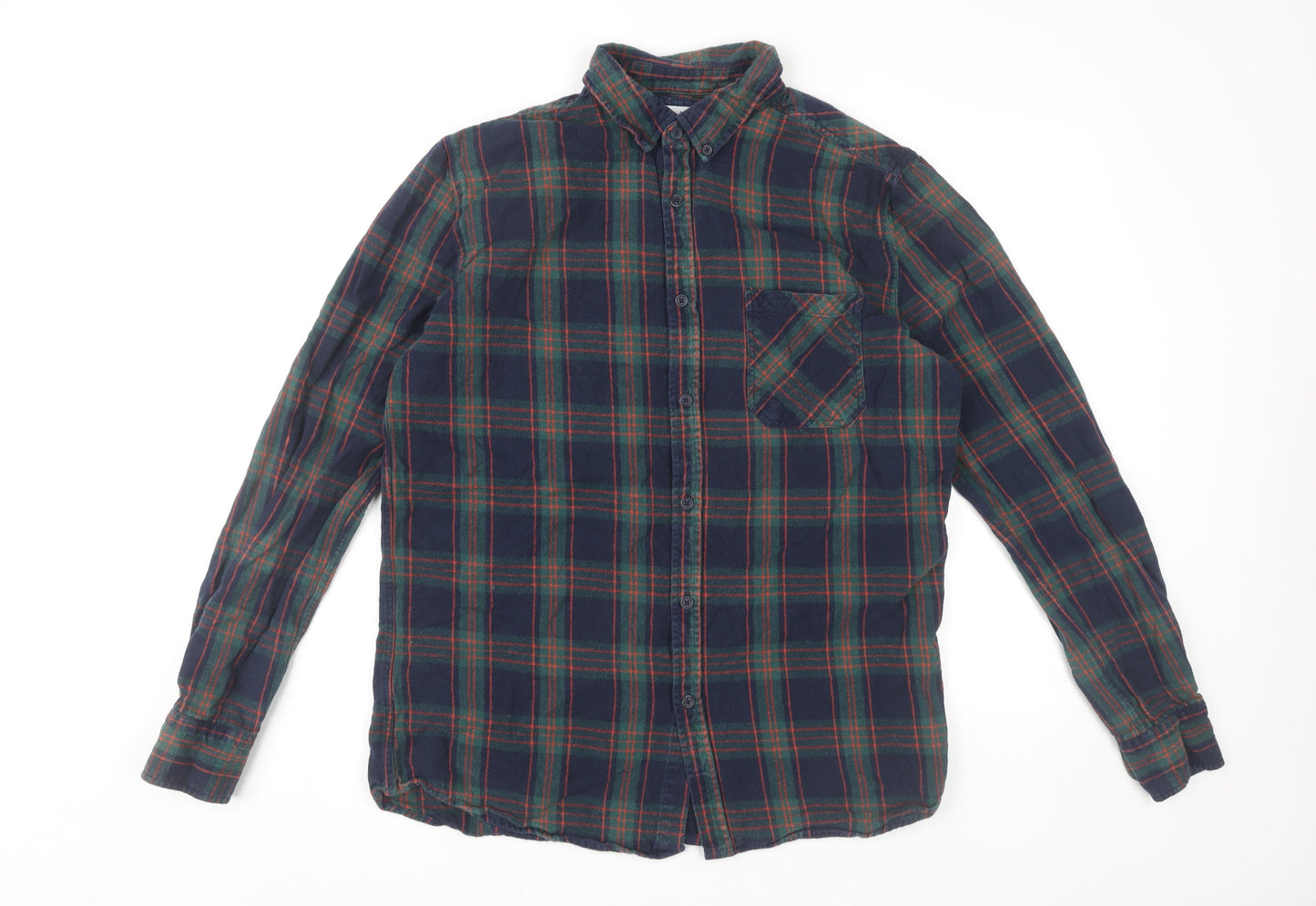 Hawksworth Men’s Multicoloured Plaid Flannel Button-Up Shirt M