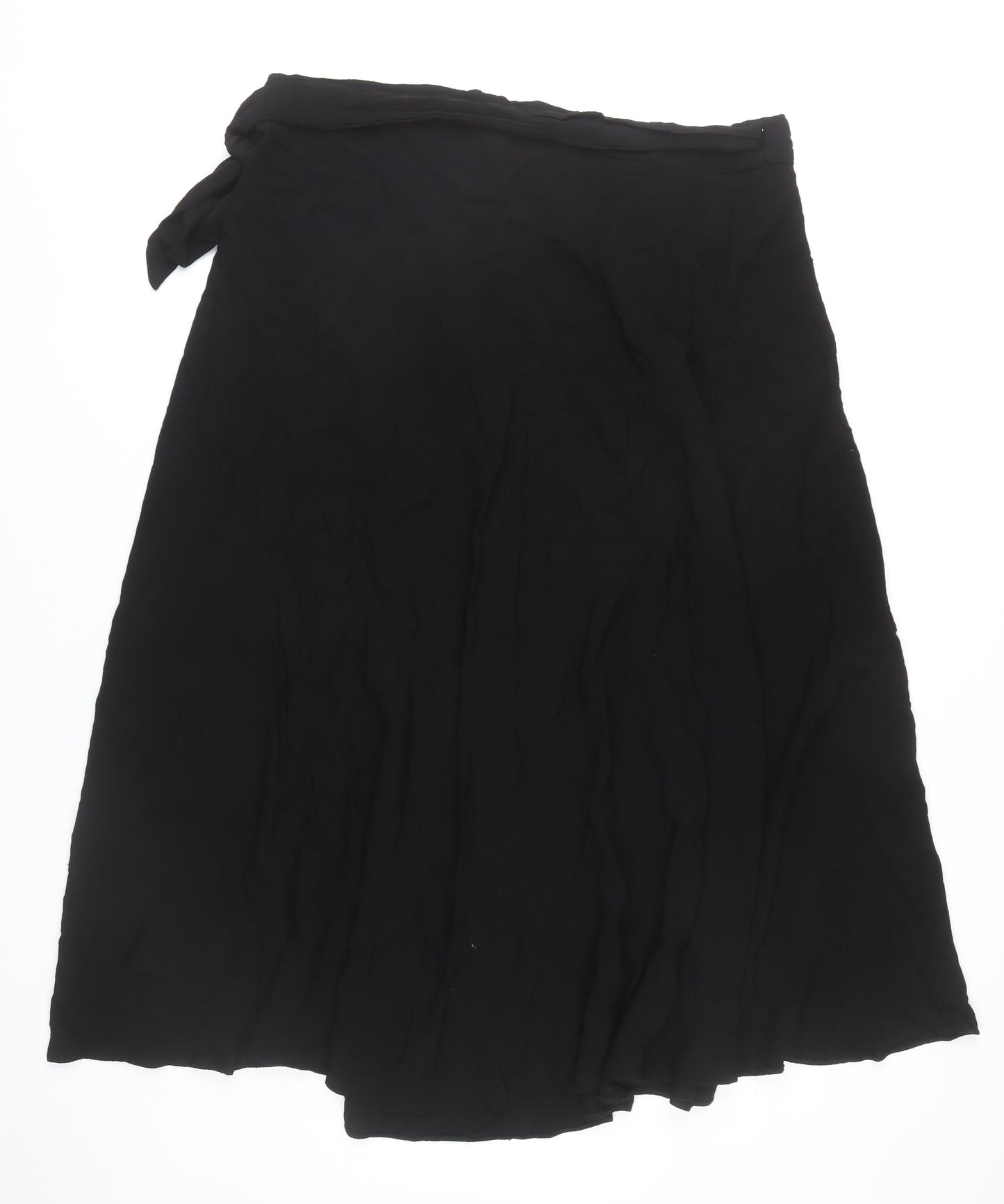 Wallis Women’s Black Viscose Wrap Midi Skirt Size 16