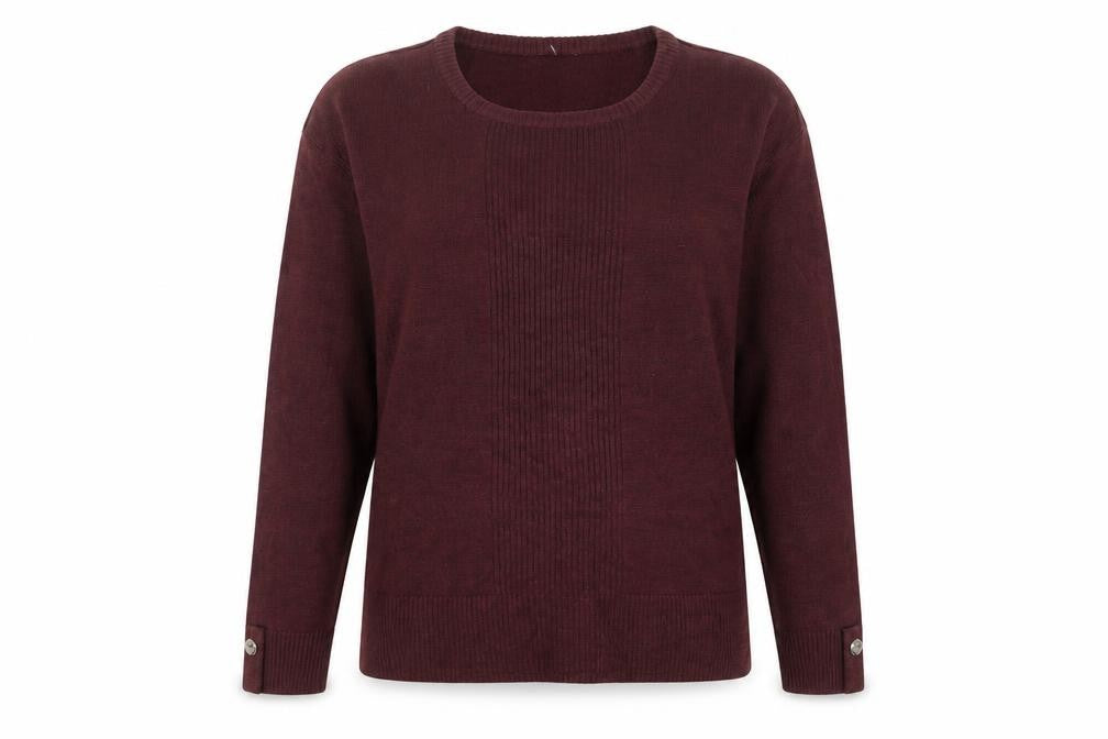 Select Womens Red Acrylic Pullover Jumper Size L Long Sleeve Casual