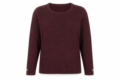Select Womens Red Acrylic Pullover Jumper Size L Long Sleeve Casual
