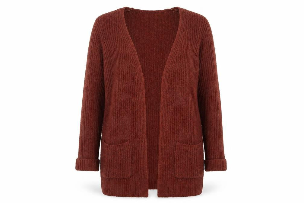 Long Tall Sally Women’s Brown Chunky Knit Cardigan XS
