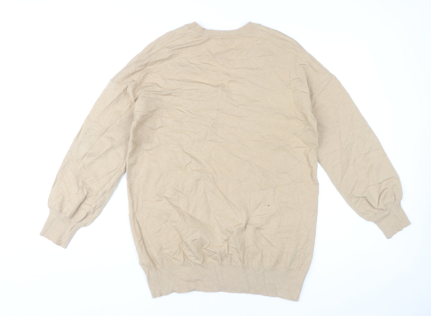 Roman Women’s Beige V-Neck Pullover Jumper Size 14 Knitwear