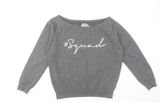 Toned by Ashy Bines Womens Grey Slouchy Sweatshirt M UK 12