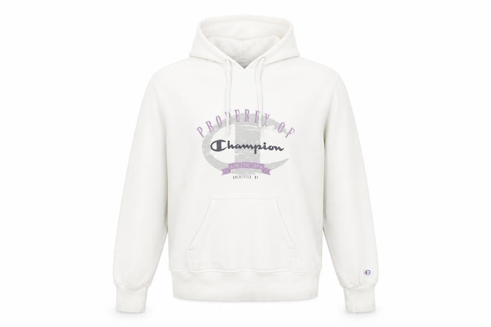 Champion Womens White Hoodie Size M Cotton Pullover Sweatshirt