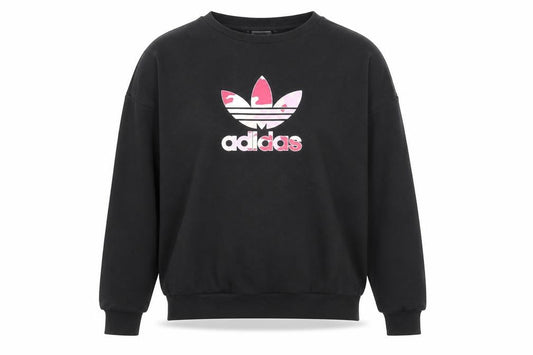 Adidas Girls Black Sweatshirt 13-14 Years Long Sleeve Crew Neck Pullover