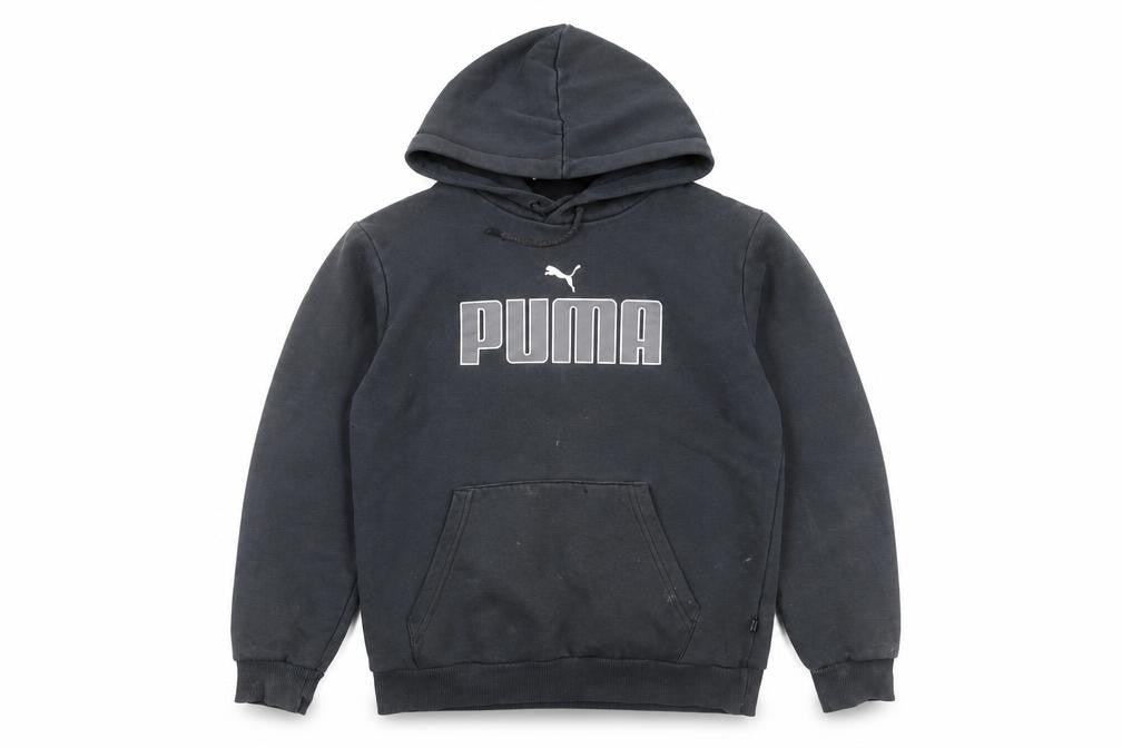 Puma Boys Black Pullover Hoodie XS Cotton Sports Logo