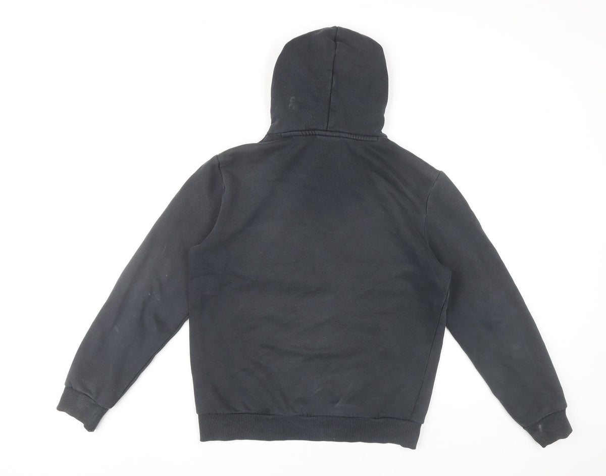 Puma Boys Black Pullover Hoodie XS Cotton Sports Logo