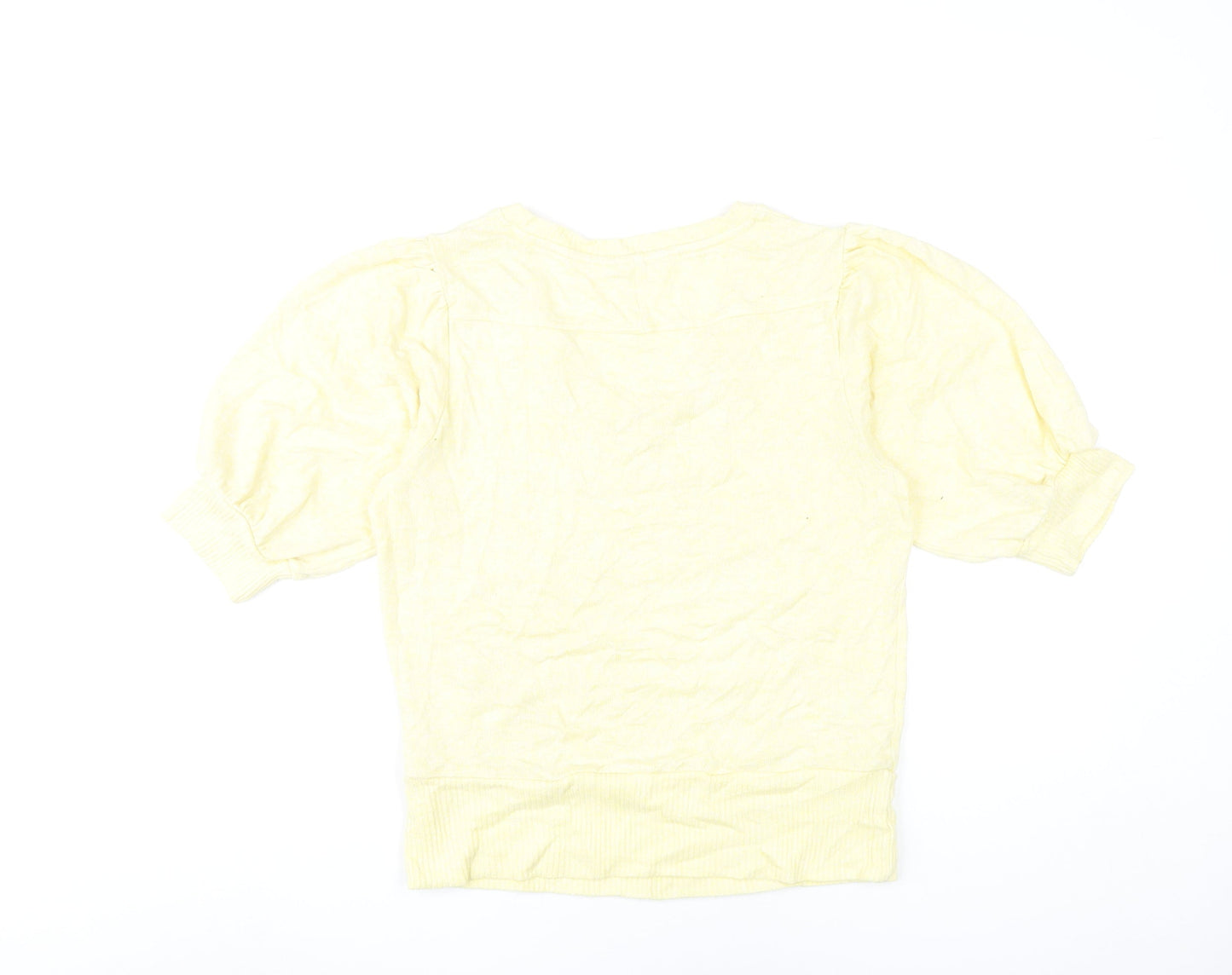 Next Women’s Yellow V-Neck Puff Sleeve Jumper Size 12