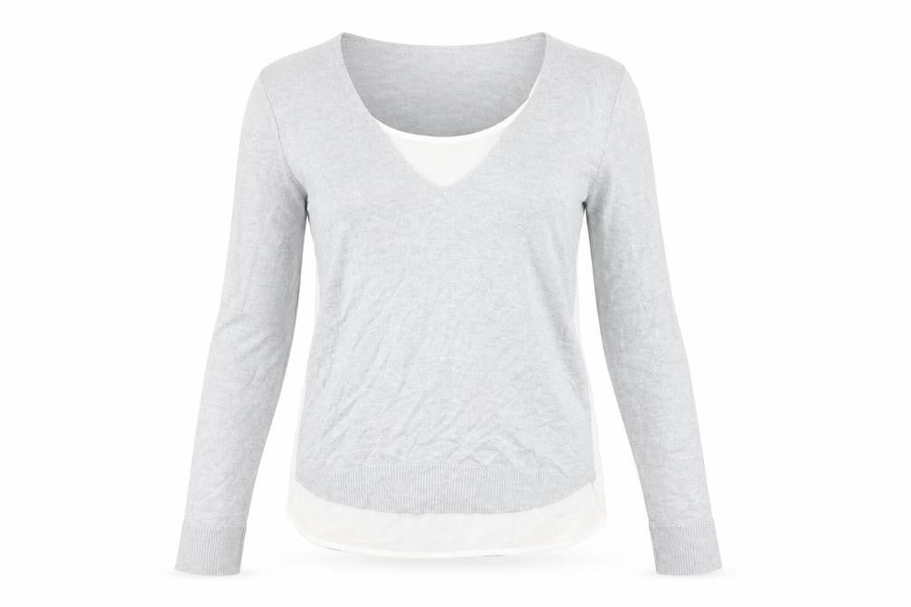 Retrology Women’s Grey V-Neck Pullover Jumper Size S Acrylic Rayon