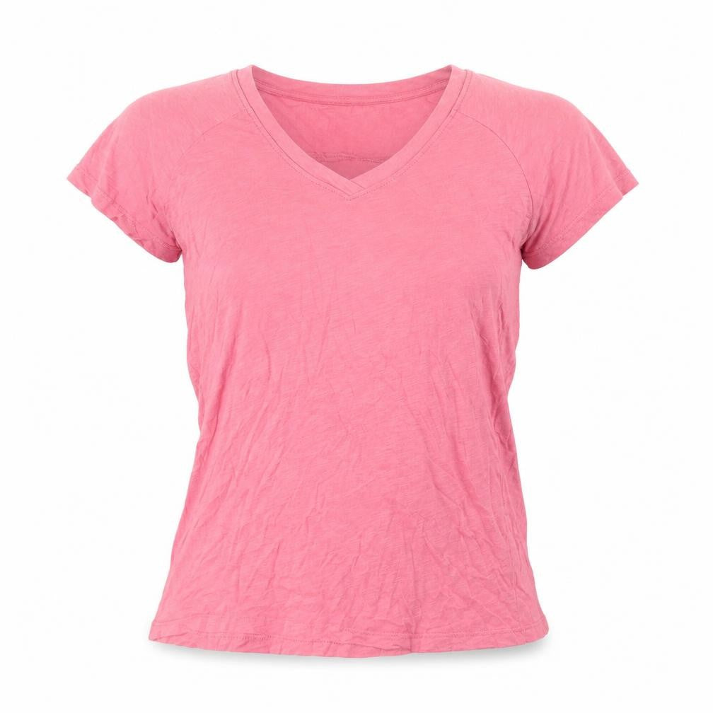 Zara Women’s Pink V-Neck Short Sleeve Cotton T-Shirt Size S