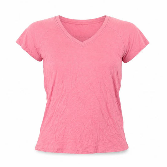 Zara Women’s Pink V-Neck Short Sleeve Cotton T-Shirt Size S