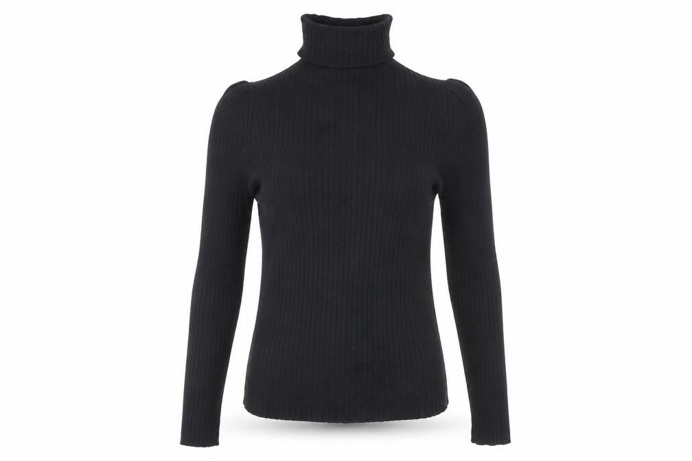 New Look Women’s Black Roll Neck Cold Shoulder Slim Knit Top Size 6