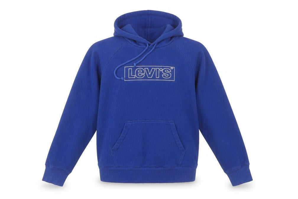 Levi's Women Blue Pullover Hoodie Small Logo Raglan Sleeve