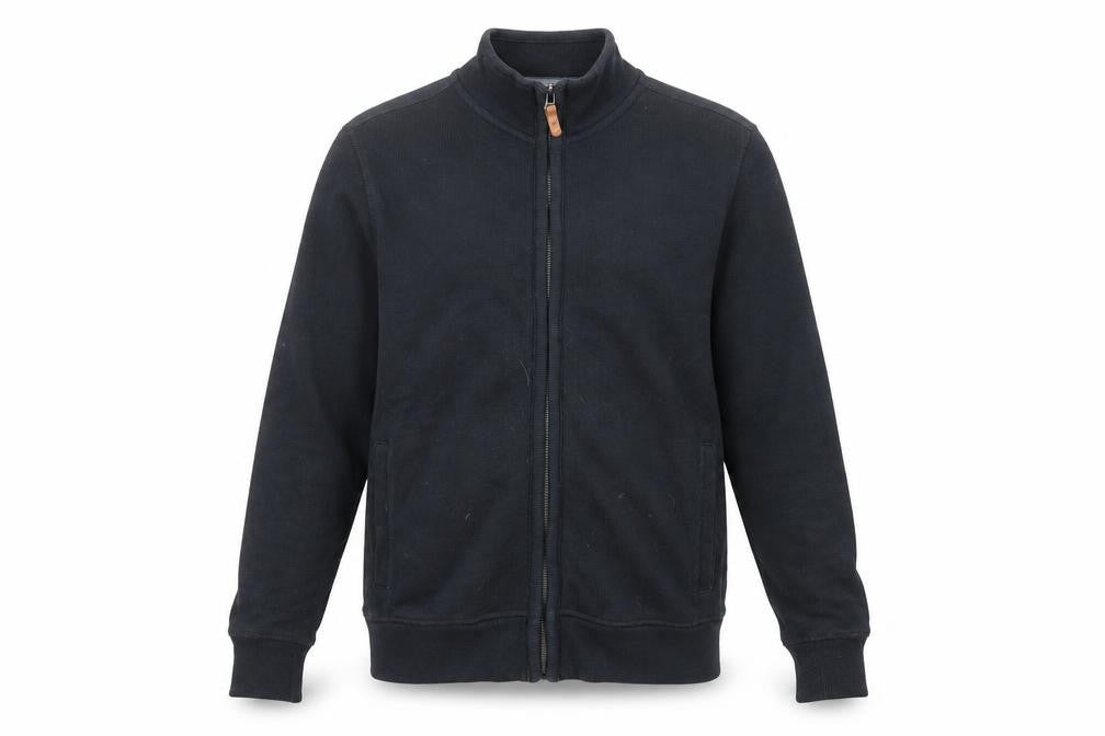 Next Men’s Black Cotton Full Zip Mock Neck Jumper Small