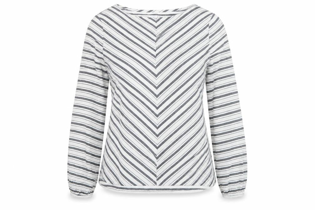 John Lewis Women’s White Striped Cotton Long Sleeve Blouse Size 8