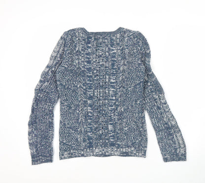 Gap Womens Blue Cable-Knit Wool Blend Jumper Size S
