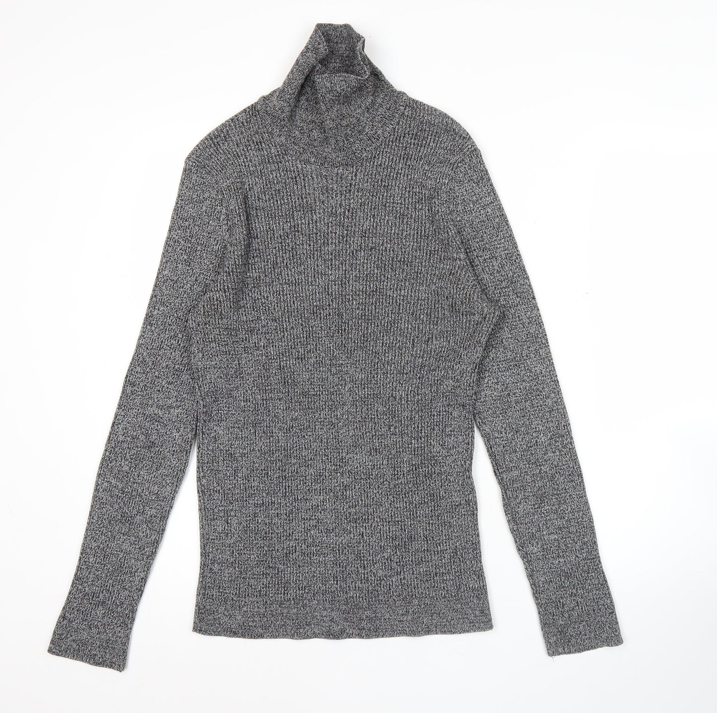 New Look Women’s Grey Roll Neck Ribbed Jumper Size 12