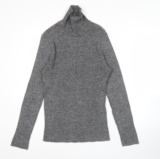 New Look Women’s Grey Roll Neck Ribbed Jumper Size 12