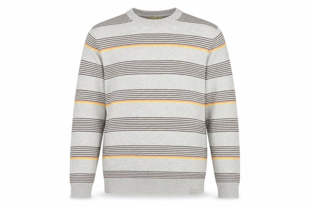SoulCal Men’s Grey Striped Crew Neck Pullover Jumper Size L