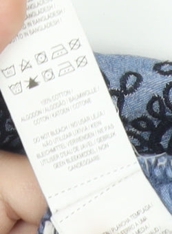 Women’s Blue Cotton Off Shoulder Embroidered Dress Size 8