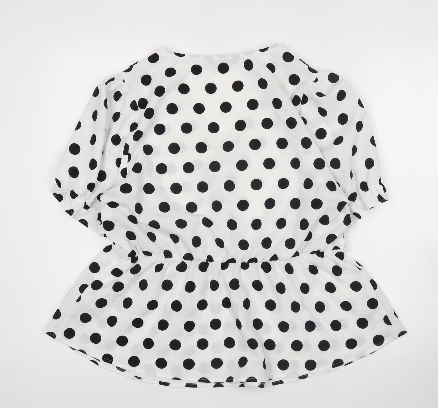 Marks and Spencer Women White Polka Dot Wrap Blouse Size 14