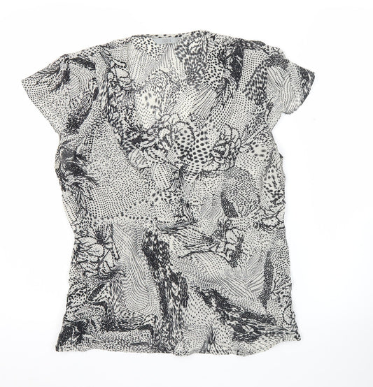Marks and Spencer Women’s Black Floral Viscose Blouse UK 12