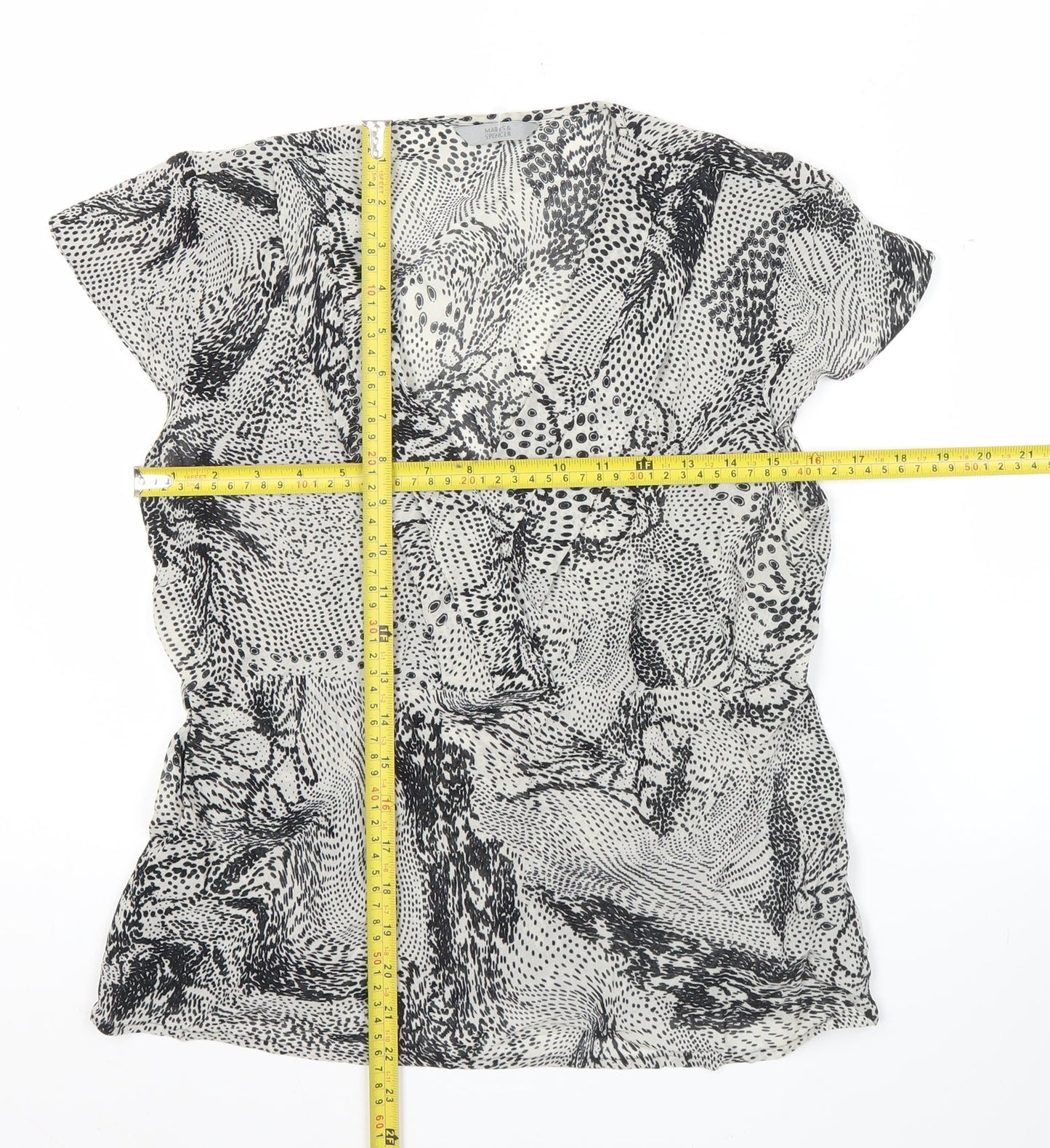 Marks and Spencer Women’s Black Floral Viscose Blouse UK 12