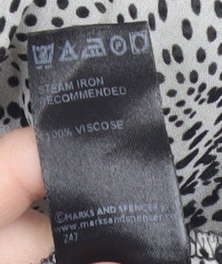 Marks and Spencer Women’s Black Floral Viscose Blouse UK 12