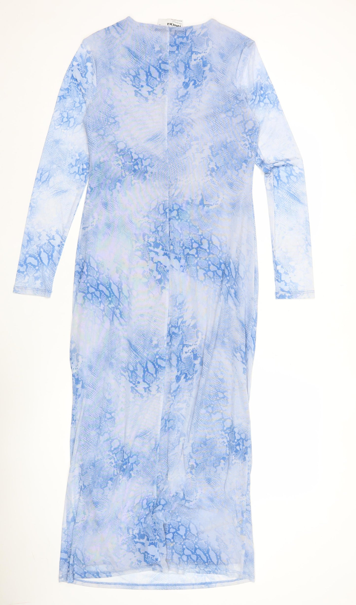 Primark Women Blue Animal Print Midi Bodycon Dress Size M