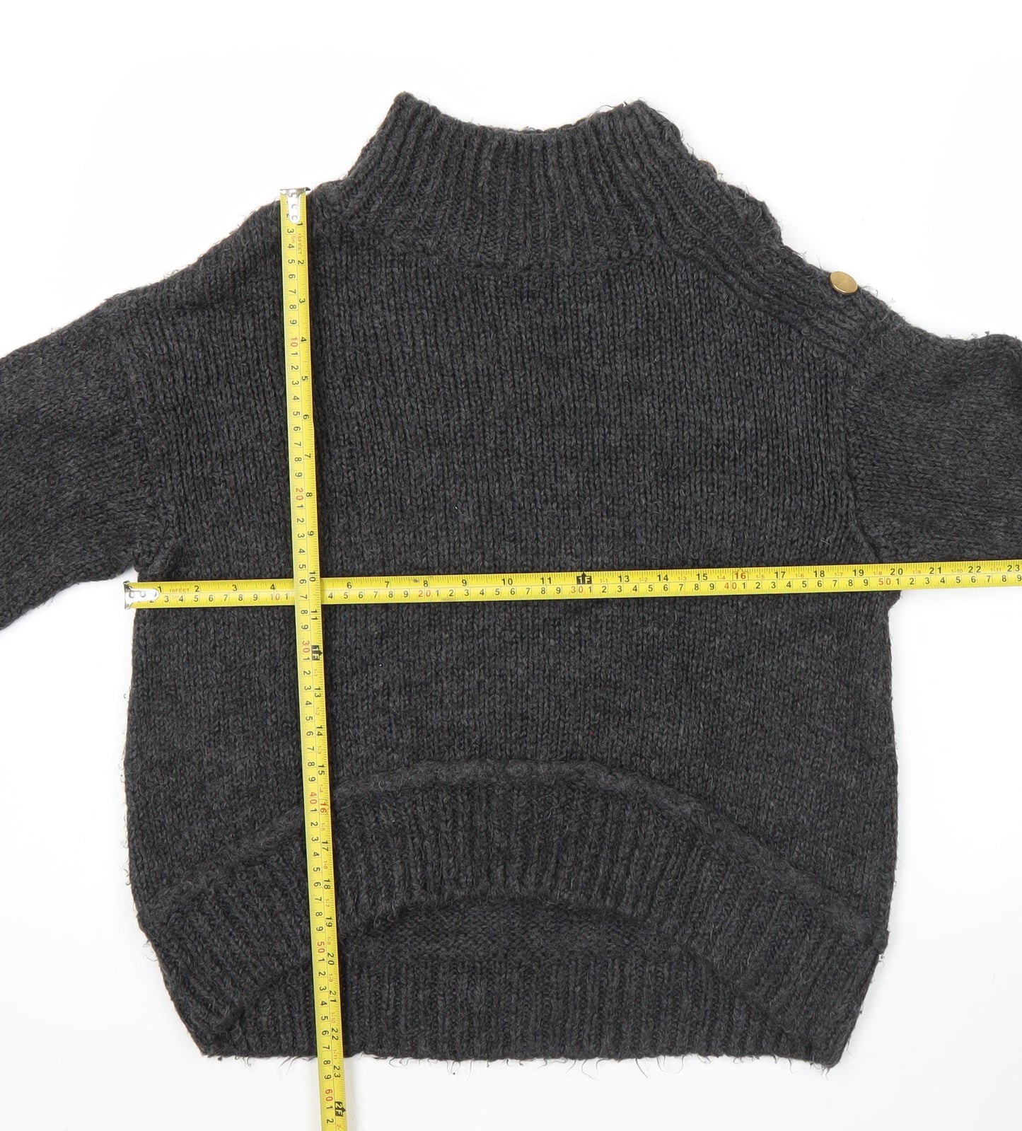 Topshop Women’s Grey XS Mock Neck Knit Pullover Jumper