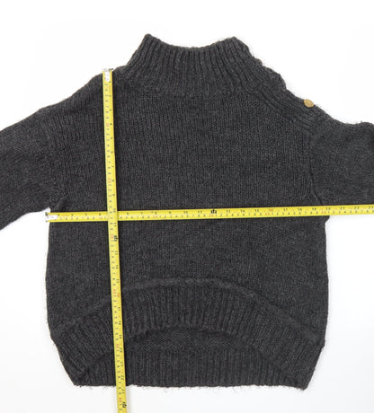 Topshop Women’s Grey XS Mock Neck Knit Pullover Jumper