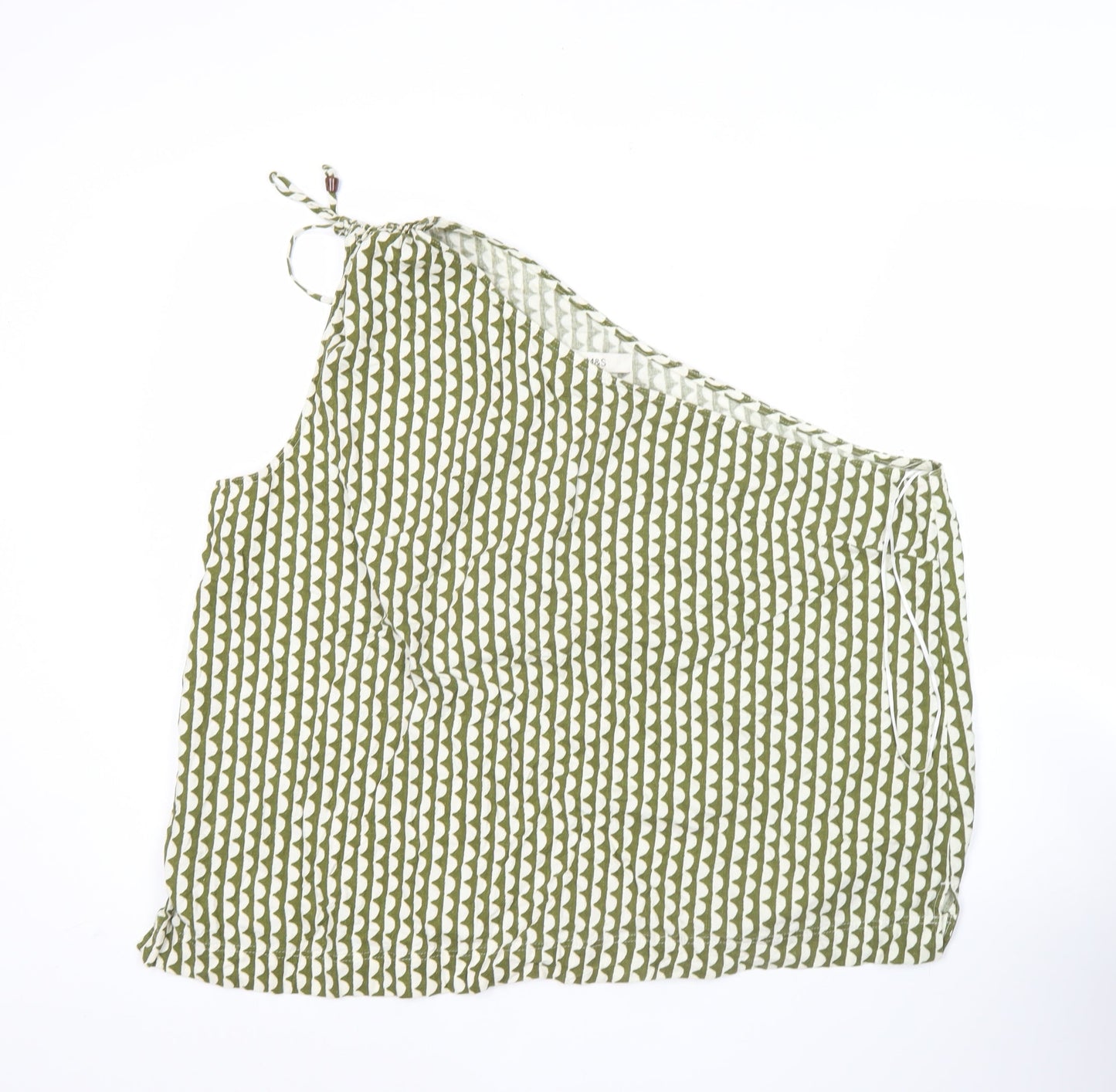 Marks and Spencer Women Green Linen Viscose One Shoulder Blouse Size 22