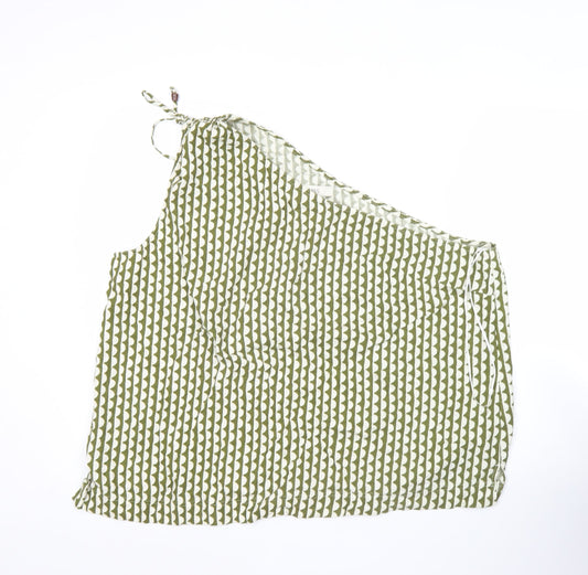 Marks and Spencer Women Green Linen Viscose One Shoulder Blouse Size 22
