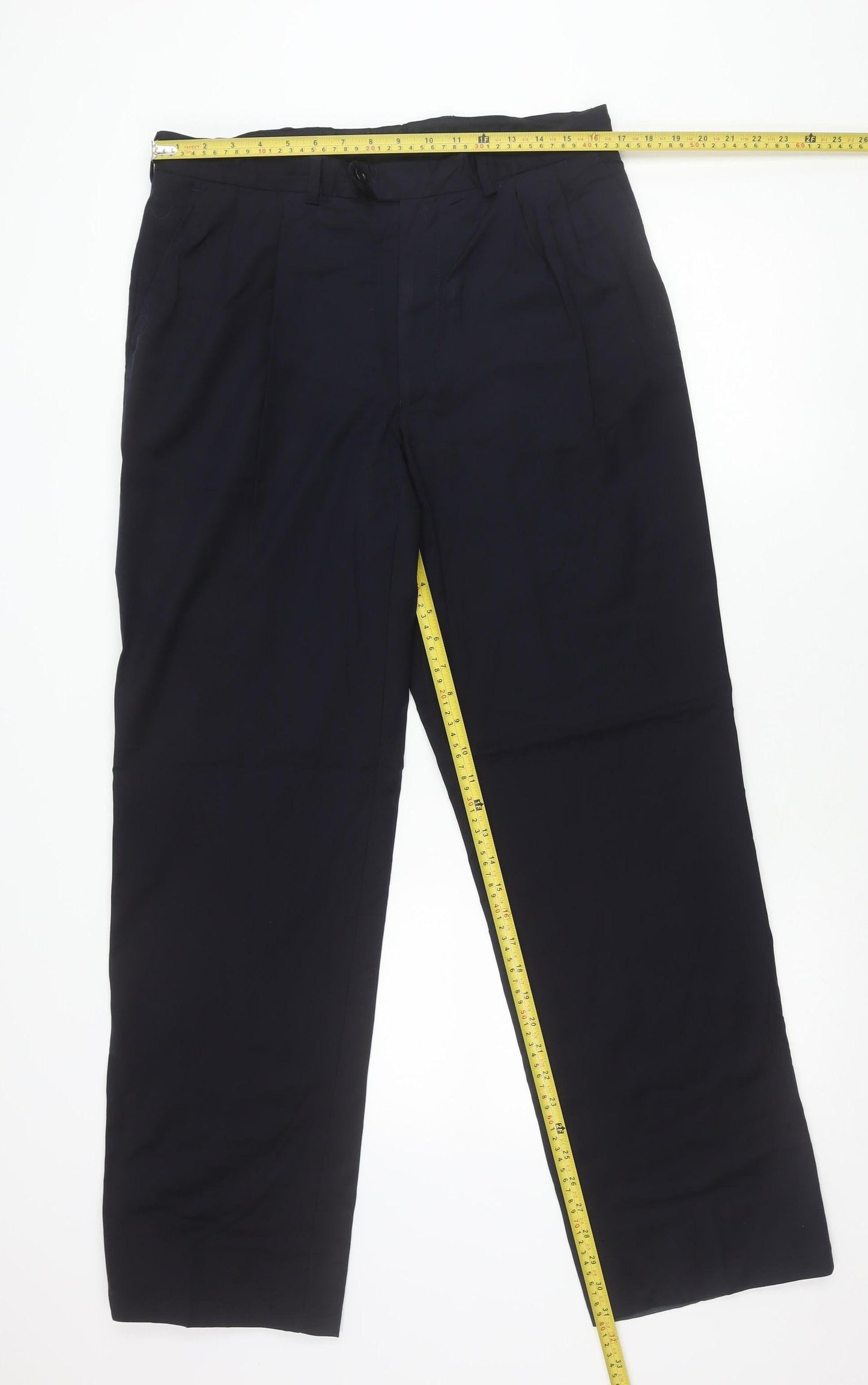 Jaeger Men’s Black Wool Pleated Dress Trousers Size 50R