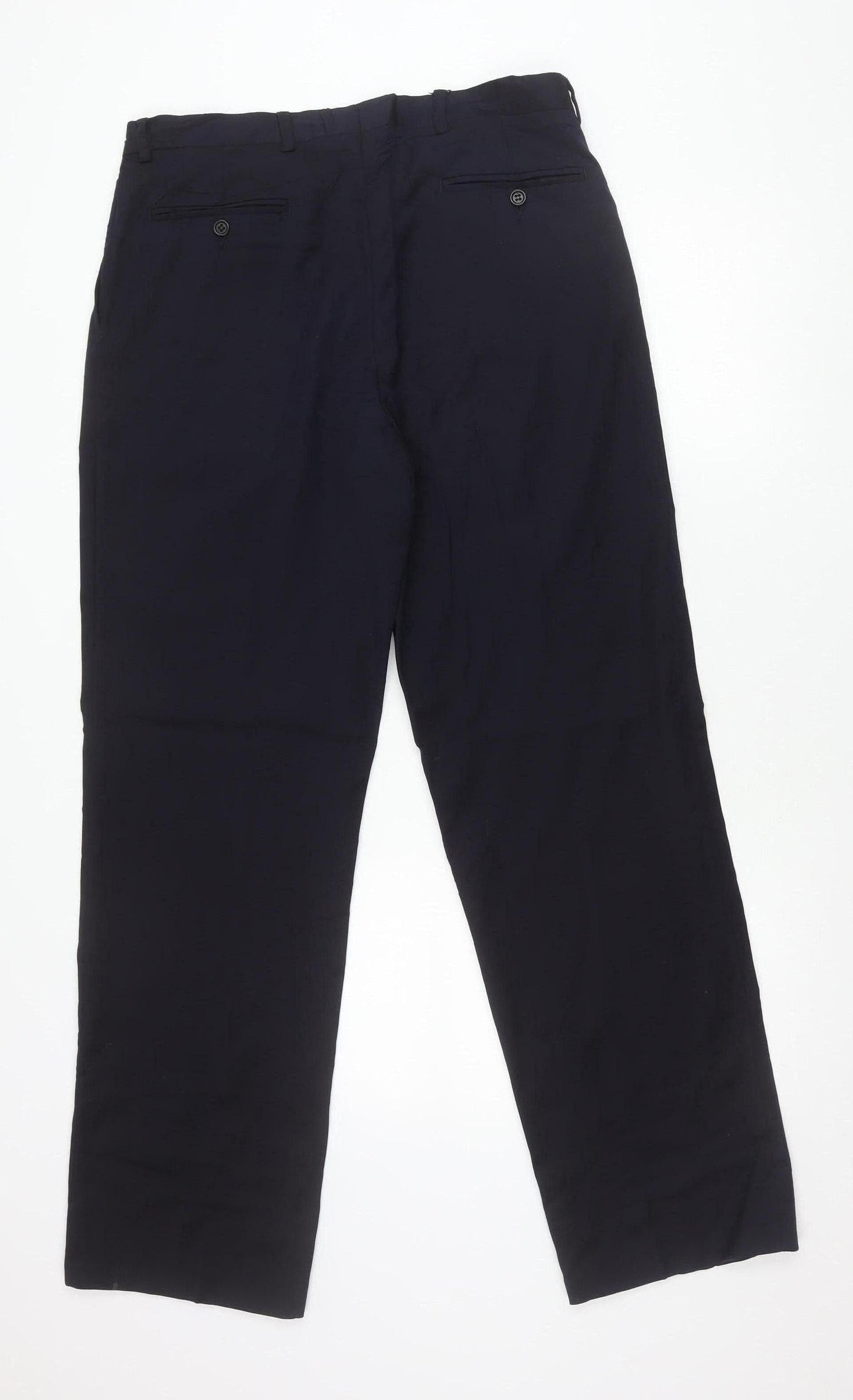 Jaeger Men’s Black Wool Pleated Dress Trousers Size 50R