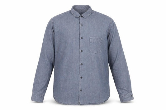 RJR.John Rocha Mens Blue M Long Sleeve Cotton Geometric Shirt