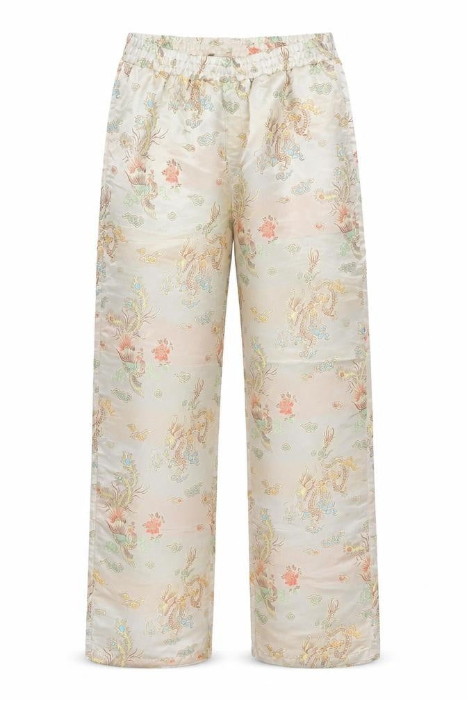 ASOS Women’s Beige Satin Paisley Straight Trousers Size 8